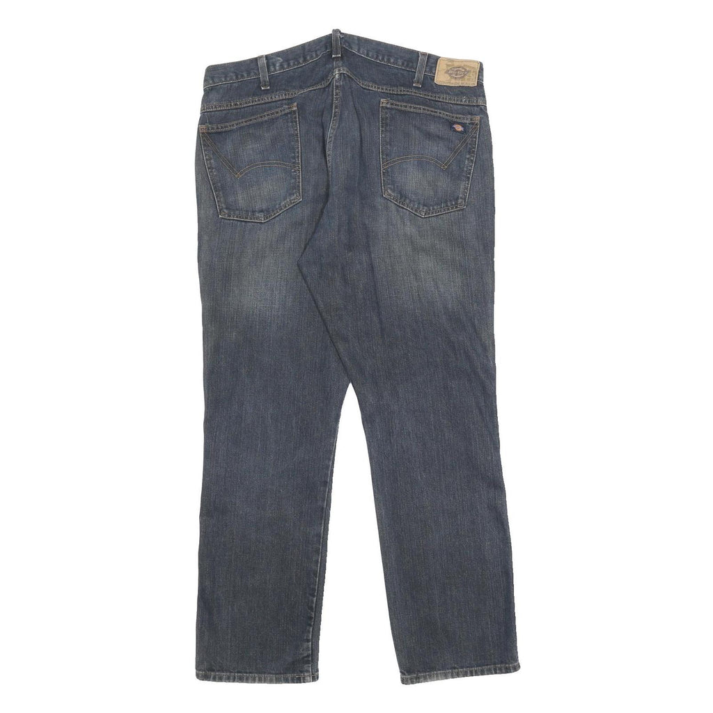 DICKIES Mens Jeans Blue Regular Straight Denim Medium W40 L32 Classic Zip Cotton