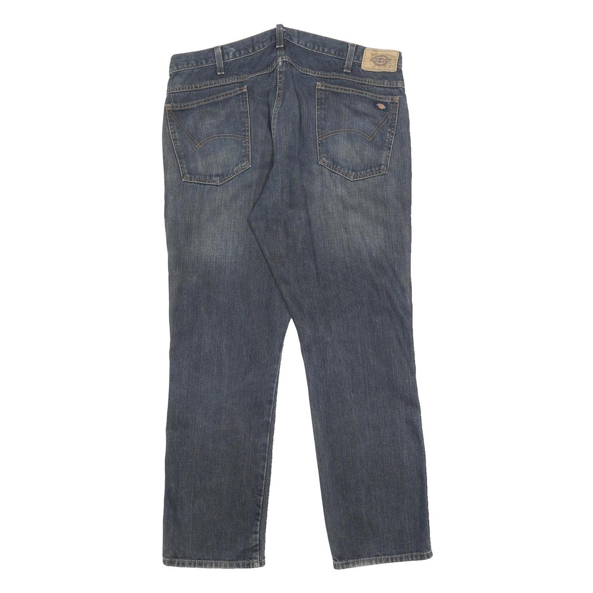 DICKIES Mens Jeans Blue Regular Straight Denim Medium W40 L32 Classic Zip Cotton