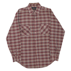 SPORTSWEAR Mens Red & Beige Check Shirt M Long Sleeve Cotton Blend Casual