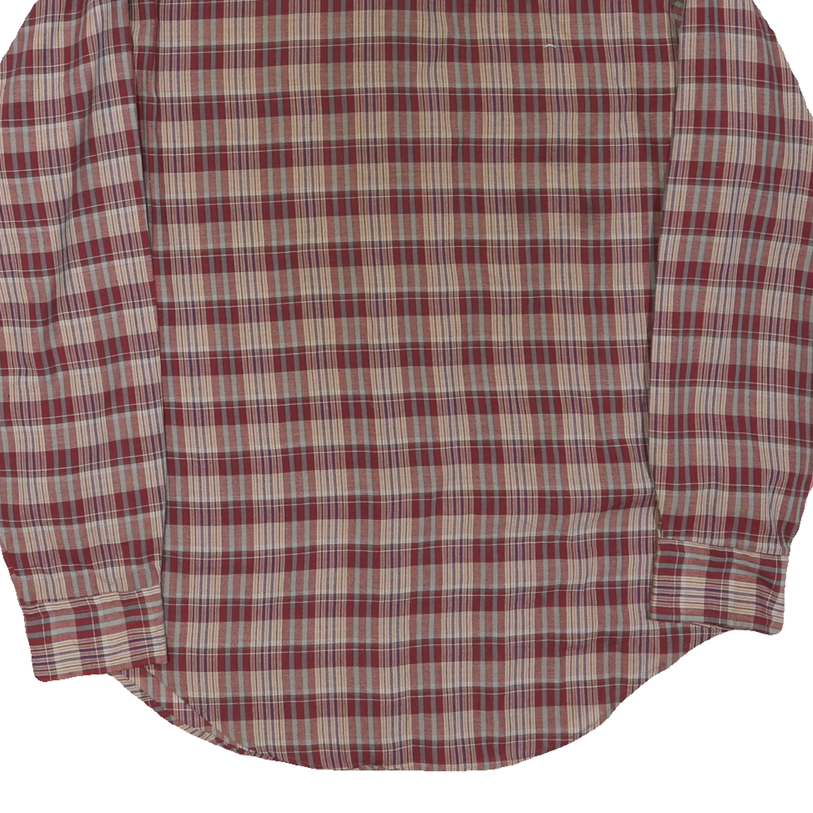 SPORTSWEAR Mens Red & Beige Check Shirt M Long Sleeve Cotton Blend Casual