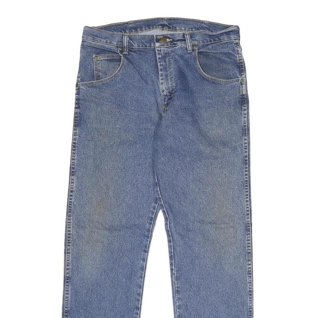 WRANGLER Mens Regular Fit Blue Denim Jeans W34 L32 Classic Zip Cotton Blend