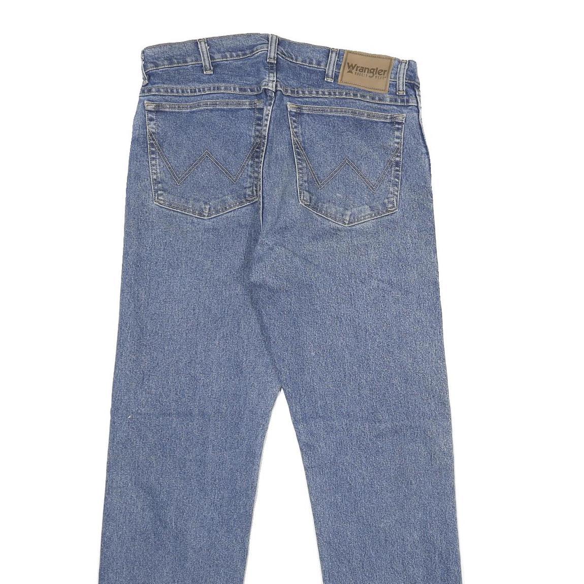 WRANGLER Mens Regular Fit Blue Denim Jeans W34 L32 Classic Zip Cotton Blend