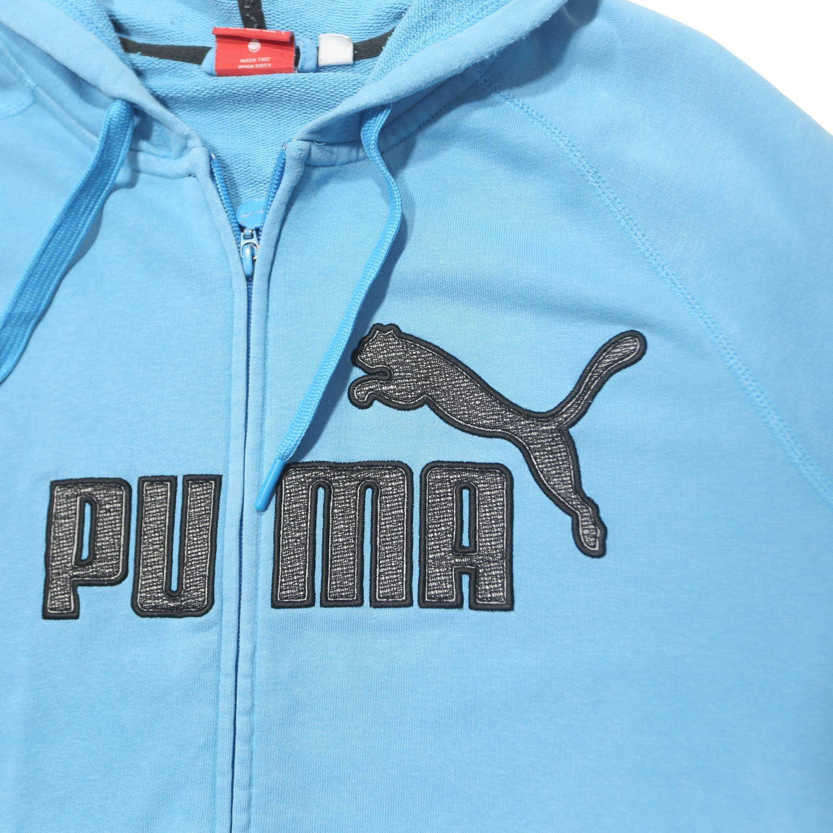 PUMA Mens Blue Full Zip Hoodie L Cotton Blend Casual Sportswear