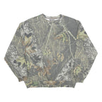 JERZEES Mens Grey Camo Crew Neck XL Cotton Blend Sweatshirt Casual Outdoor