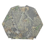 JERZEES Mens Grey Camo Crew Neck XL Cotton Blend Sweatshirt Casual Outdoor