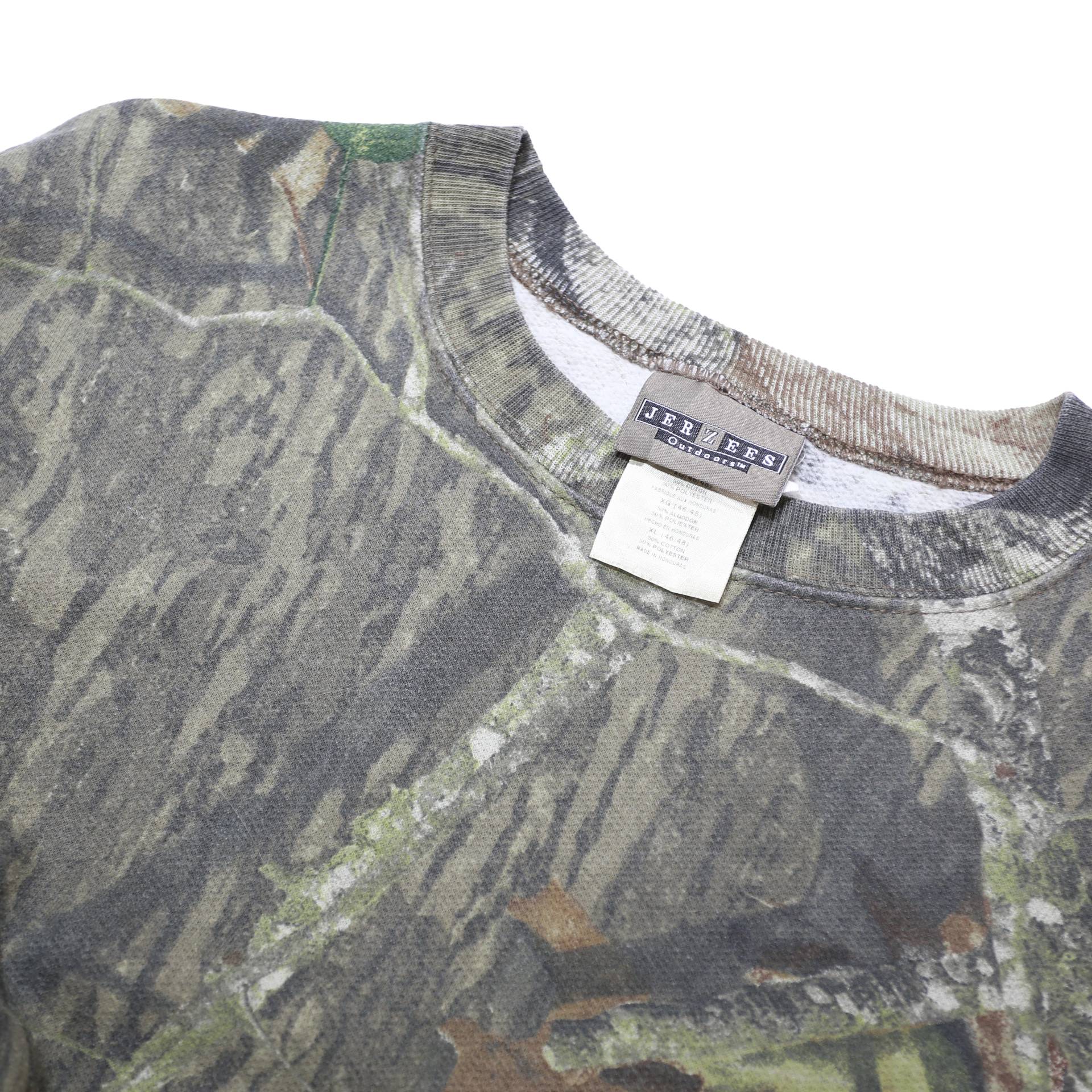 JERZEES Mens Grey Camo Crew Neck XL Cotton Blend Sweatshirt Casual Outdoor