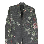 ZARA Womens Black & Floral Tailored Jacket XS Polyester Blend Button Plaid
