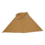 Womens Beige Cotton Blend Cape Jacket S Plain Casual Outerwear Stylish