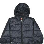 COLUMBIA Mens Black Hooded Jacket S Polyester Blend Quilted Outdoor Warm