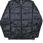 COLUMBIA Mens Black Hooded Jacket S Polyester Blend Quilted Outdoor Warm