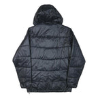 COLUMBIA Mens Black Hooded Jacket S Polyester Blend Quilted Outdoor Warm