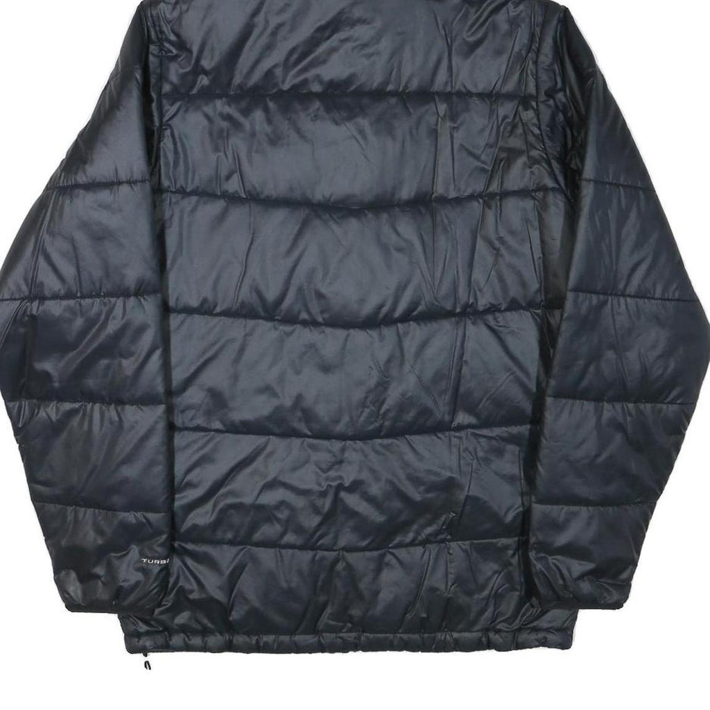 COLUMBIA Mens Black Hooded Jacket S Polyester Blend Quilted Outdoor Warm