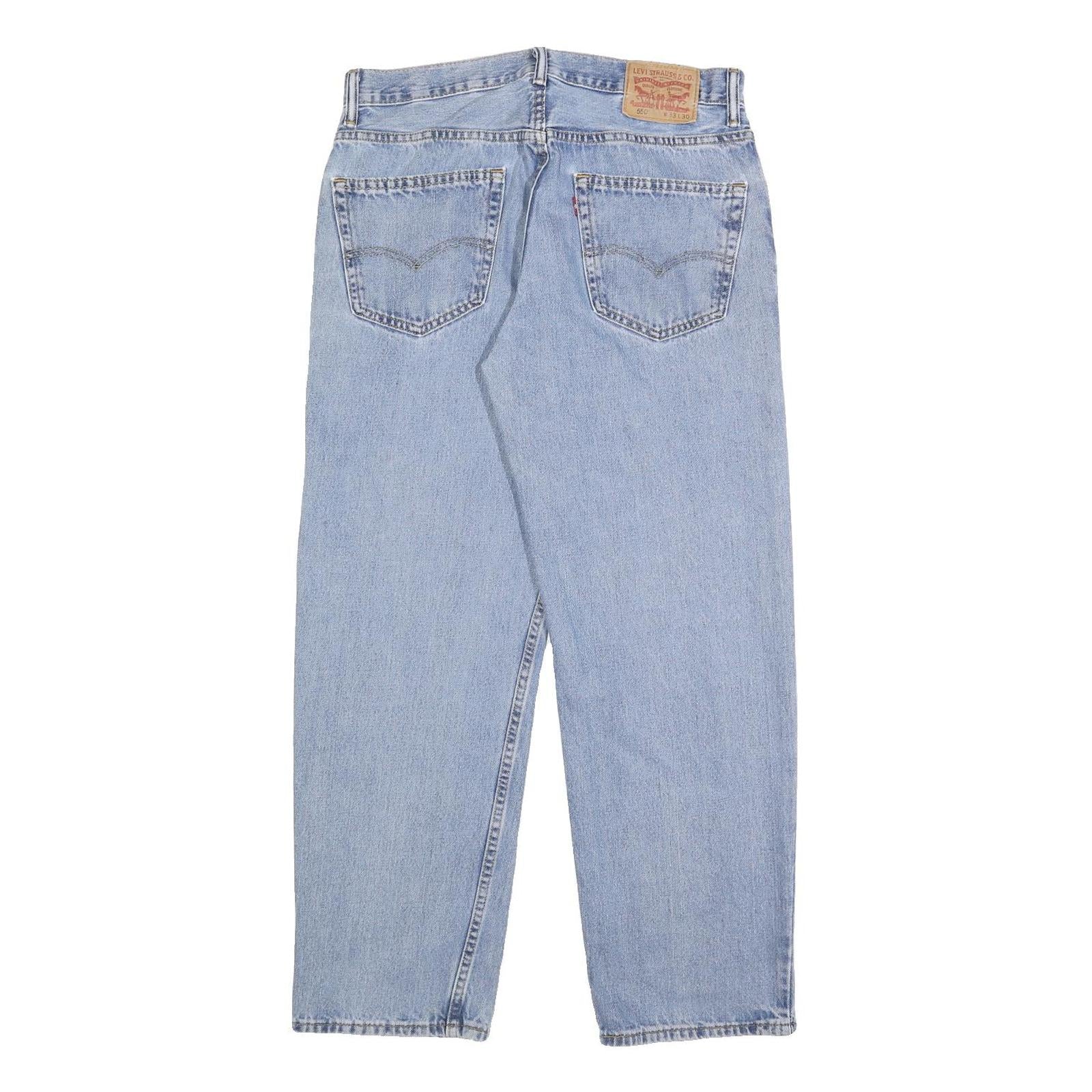 LEVI'S 550 Tapered Mens Jeans Blue Relaxed Denim Light W33 L30 Classic Style