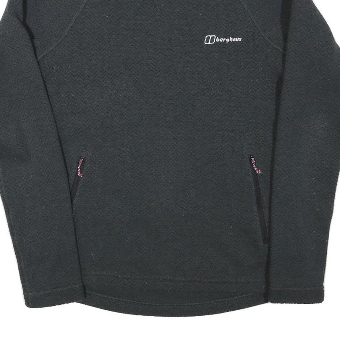 BERGHAUS Womens Black Plain Funnel Neck Basic Knit Jumper S Outdoor Hiking