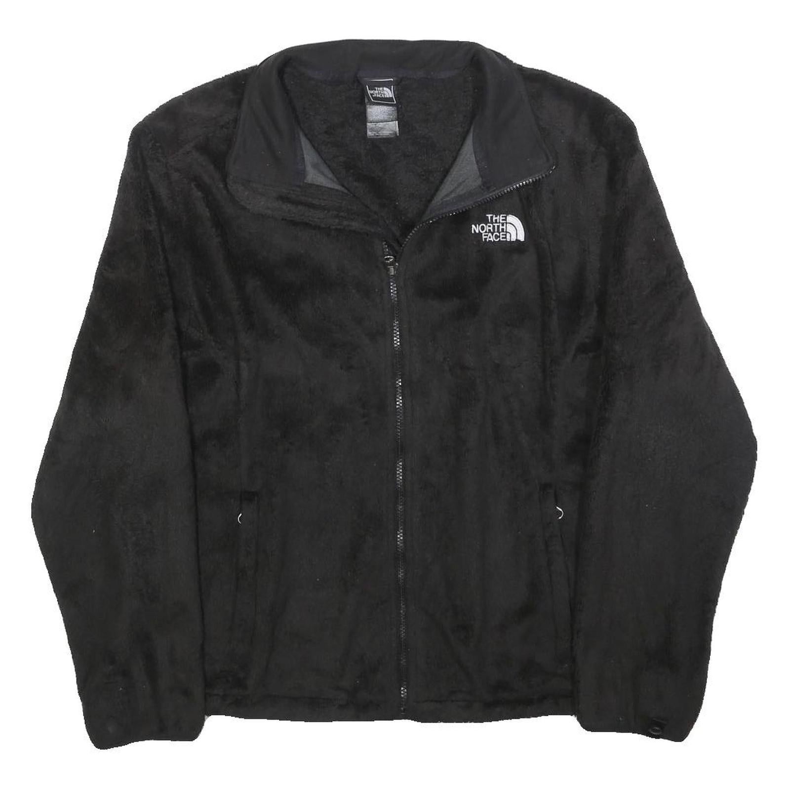THE NORTH FACE Womens Black Zip Jacket XL Polyester Fleece Logo Casual Outdoor