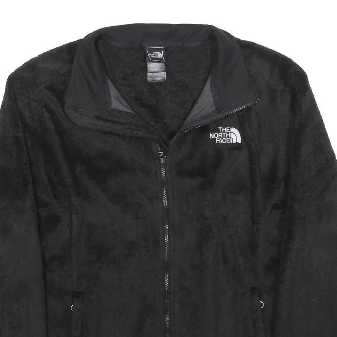 THE NORTH FACE Womens Black Zip Jacket XL Polyester Fleece Logo Casual Outdoor