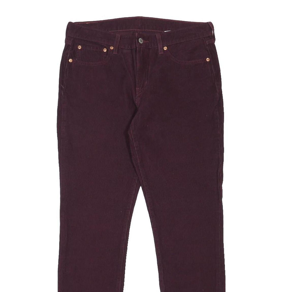 LEVI'S Womens Cotton Blend Burgundy Slim Skinny Trousers W30 L32 Stylish Comfort