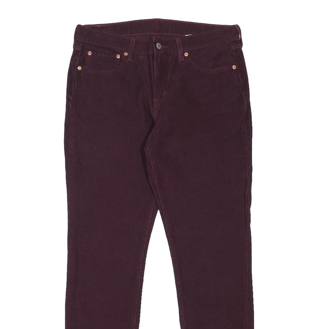 LEVI'S Womens Cotton Blend Burgundy Slim Skinny Trousers W30 L32 Stylish Comfort