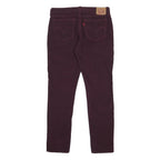 LEVI'S Womens Cotton Blend Burgundy Slim Skinny Trousers W30 L32 Stylish Comfort