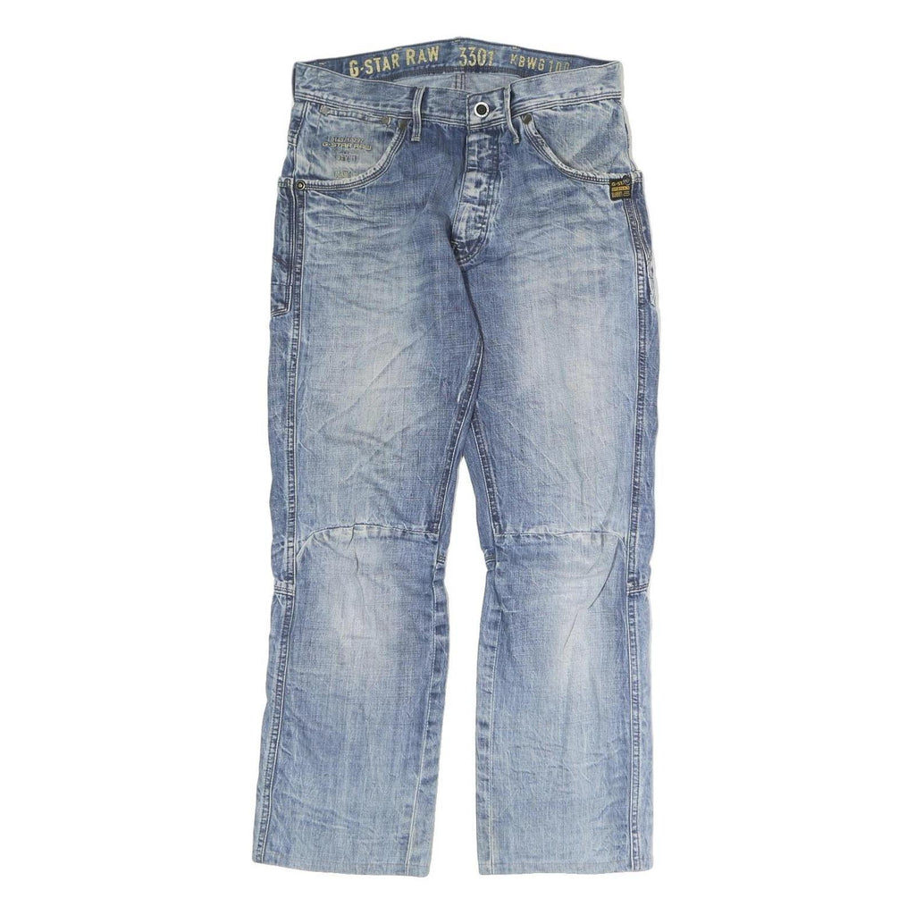 G-STAR Mens Jeans Blue Regular Straight Denim Medium W32 L29 Zip Casual