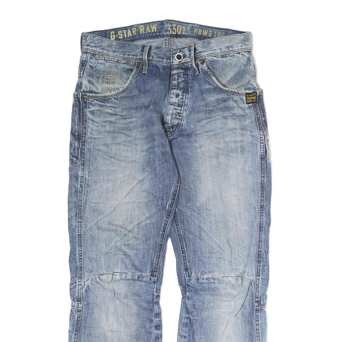 G-STAR Mens Jeans Blue Regular Straight Denim Medium W32 L29 Zip Casual