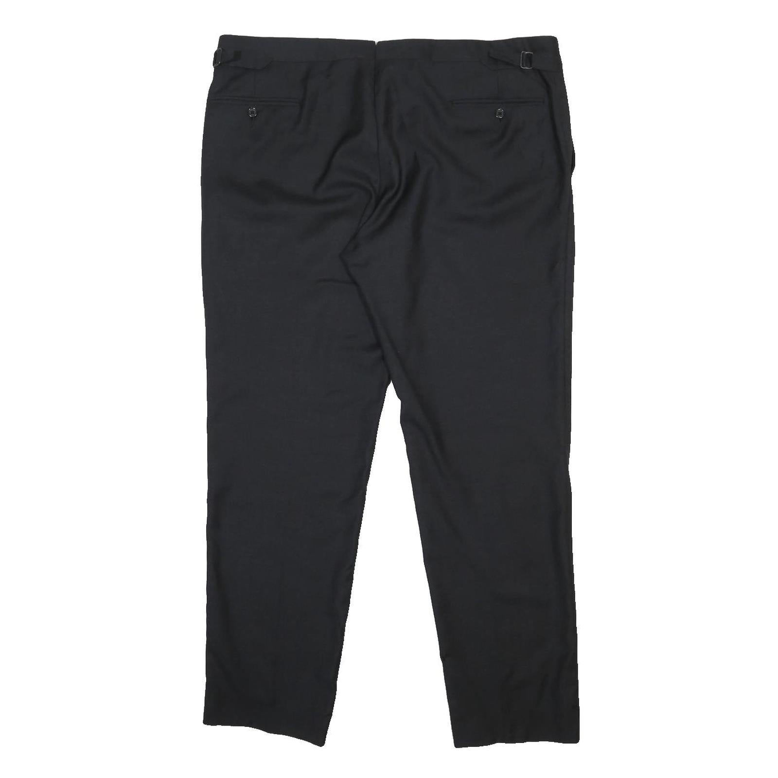 POLO RALPH LAUREN Mens Wool Black Regular Fit Straight Leg Trousers W40 L30