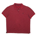 NAUTICA Mens Red & White Striped Short Sleeve Polo Shirt XL Cotton Blend