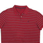 NAUTICA Mens Red & White Striped Short Sleeve Polo Shirt XL Cotton Blend
