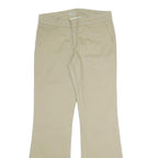 DICKIES Womens Cotton Blend Beige Regular Fit Bootcut Trousers W30 L30 Chino