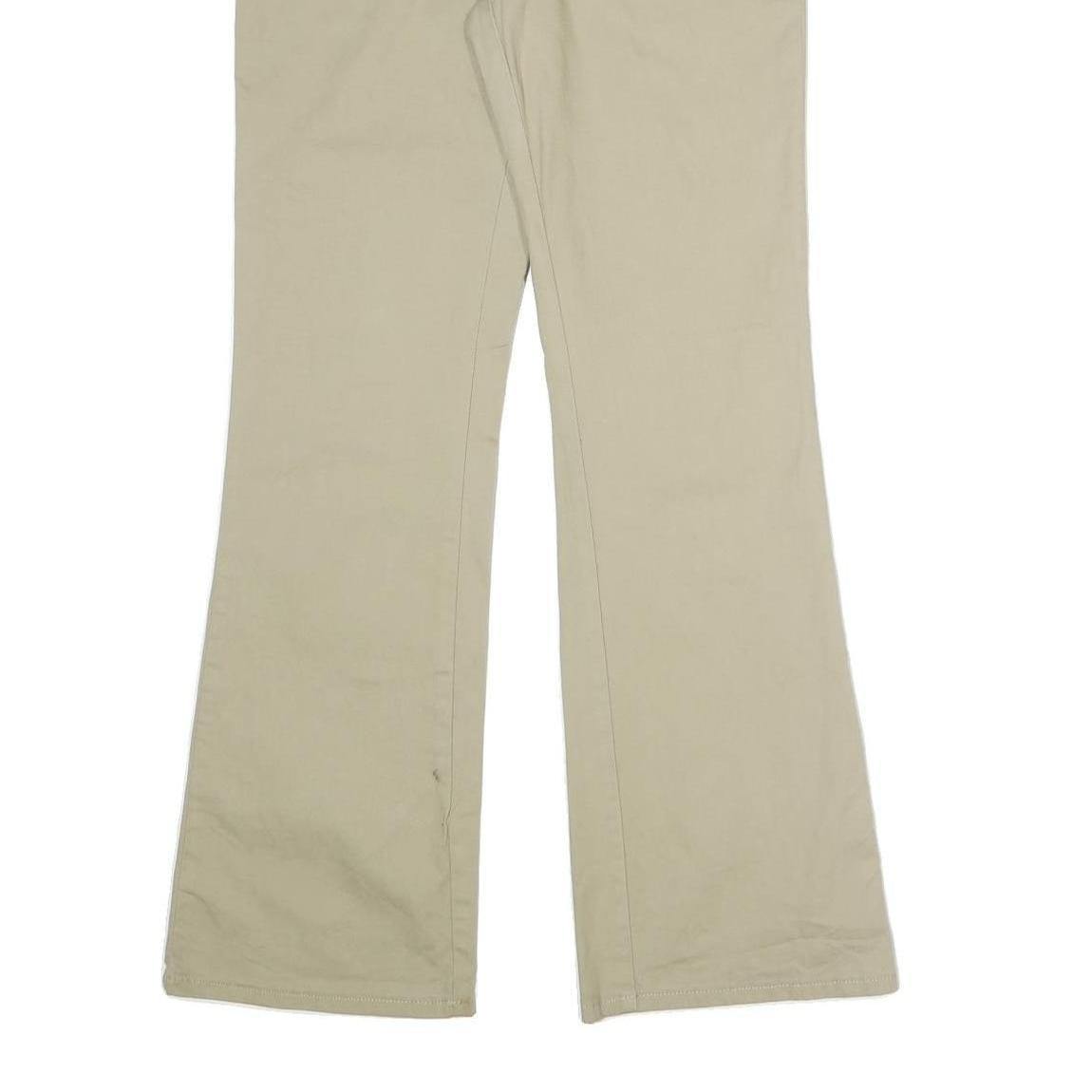 DICKIES Womens Cotton Blend Beige Regular Fit Bootcut Trousers W30 L30 Chino