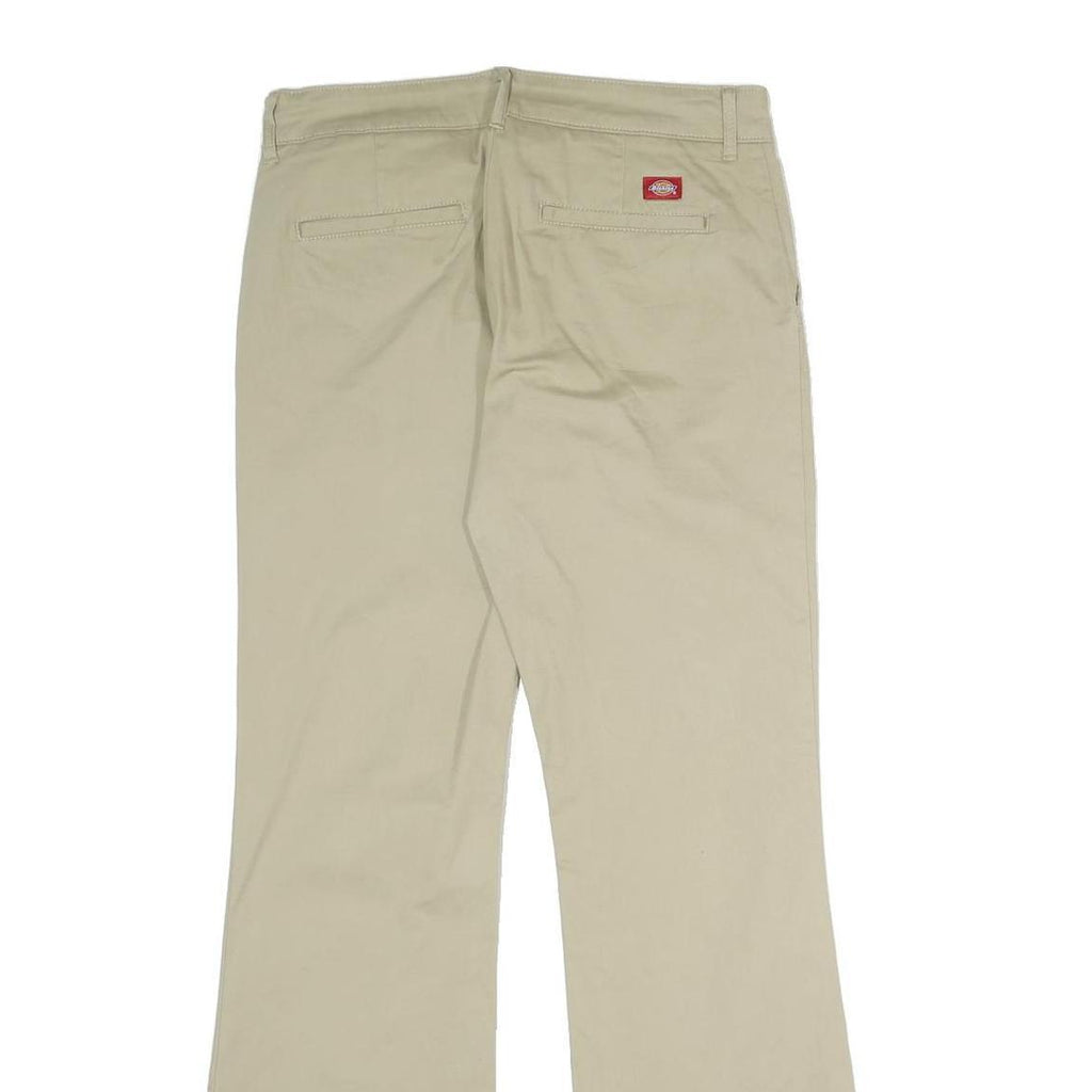DICKIES Womens Cotton Blend Beige Regular Fit Bootcut Trousers W30 L30 Chino