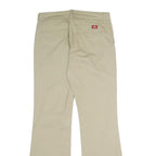DICKIES Womens Cotton Blend Beige Regular Fit Bootcut Trousers W30 L30 Chino