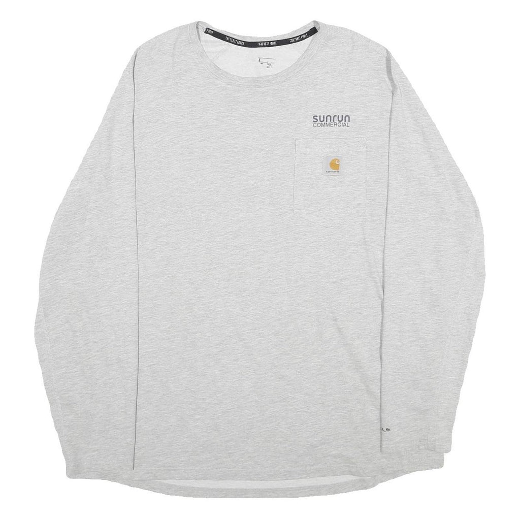 CARHARTT Mens Grey Long Sleeve T-Shirt XL Crew Neck Sunrun Commercial Pocket