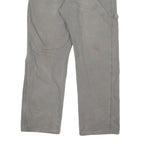 CARHARTT Mens Grey Cotton Blend Regular Straight Trousers W32 L28 Workwear Zip