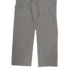 CARHARTT Mens Grey Cotton Blend Regular Straight Trousers W32 L28 Workwear Zip