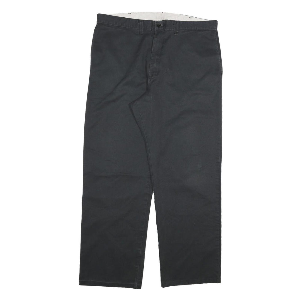 DICKIES Mens Cotton Blend Black Regular Straight Trousers W38 L32 Workwear