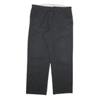 DICKIES Mens Cotton Blend Black Regular Straight Trousers W38 L32 Workwear