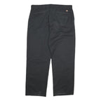 DICKIES Mens Cotton Blend Black Regular Straight Trousers W38 L32 Workwear