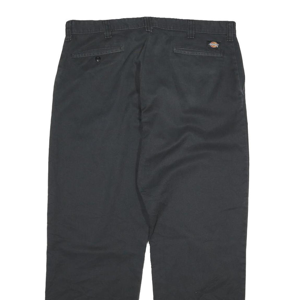 DICKIES Mens Cotton Blend Black Regular Straight Trousers W38 L32 Workwear