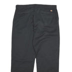 DICKIES Mens Cotton Blend Black Regular Straight Trousers W38 L32 Workwear