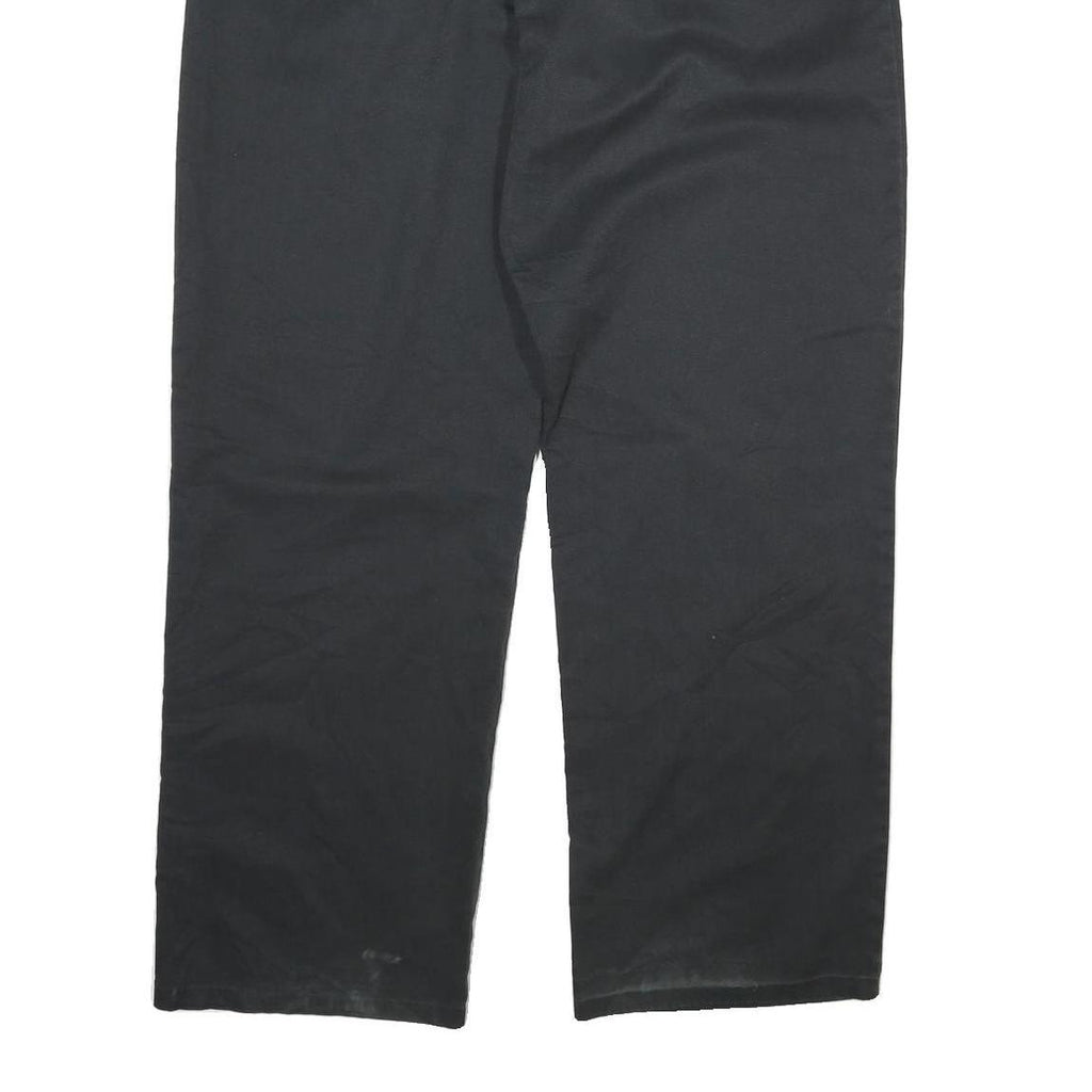 DICKIES Mens Cotton Blend Black Regular Straight Trousers W38 L32 Workwear