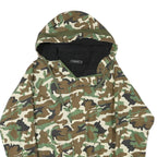 VSKA Mens Green & Brown Camouflage Zip Jacket M Cotton Blend Casual Outdoor