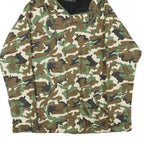 VSKA Mens Green & Brown Camouflage Zip Jacket M Cotton Blend Casual Outdoor