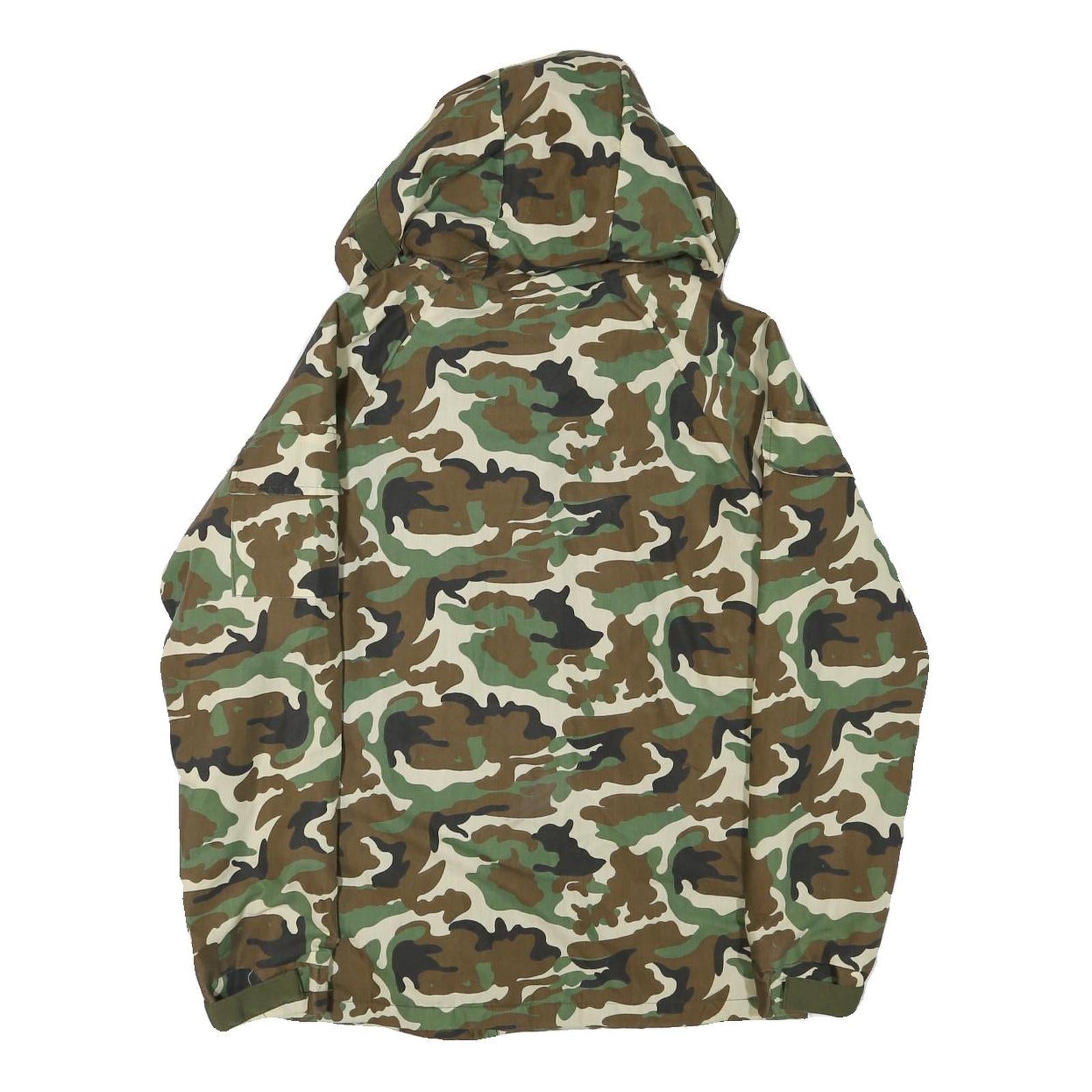 VSKA Mens Green & Brown Camouflage Zip Jacket M Cotton Blend Casual Outdoor