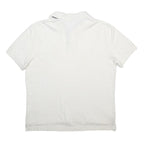 TOMMY HILFIGER Mens White Short Sleeve Plain Polo Shirt M Cotton Blend Casual