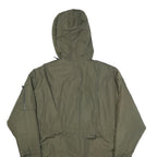 ZARA Womens Green Polyester Parka Jacket S Woven Zip Hooded Casual