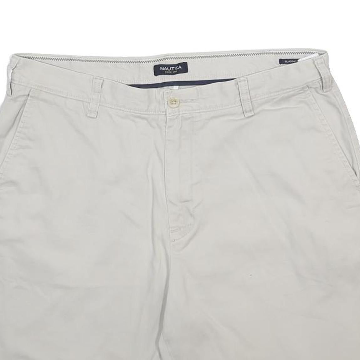 NAUTICA Mens Shorts White Casual L W36 Classic Cotton Lightweight