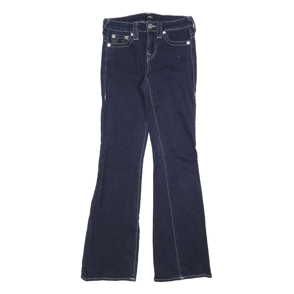 TRUE RELIGION Womens Denim Blue Regular Flared Cotton Blend W25 L32 Jeans