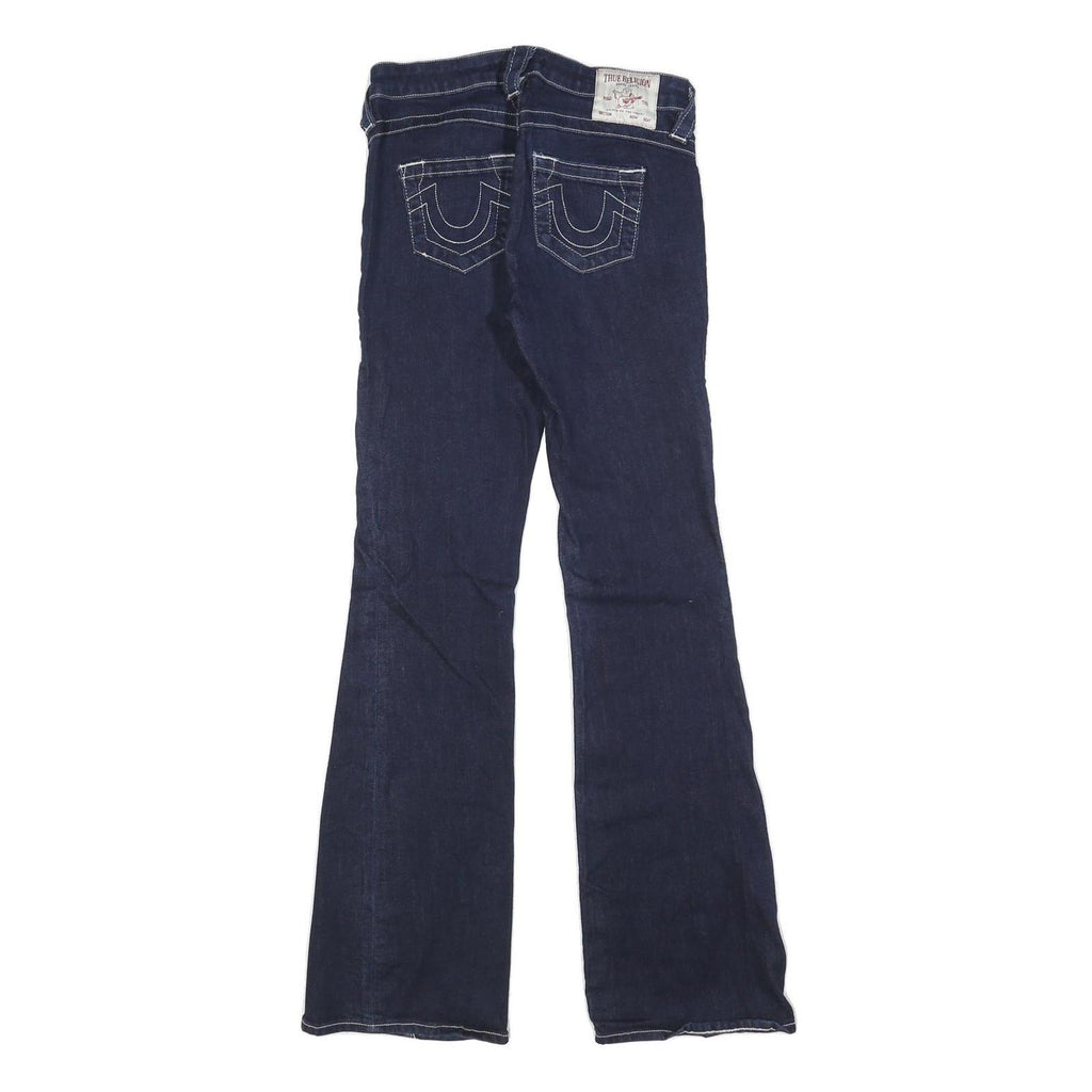TRUE RELIGION Womens Denim Blue Regular Flared Cotton Blend W25 L32 Jeans