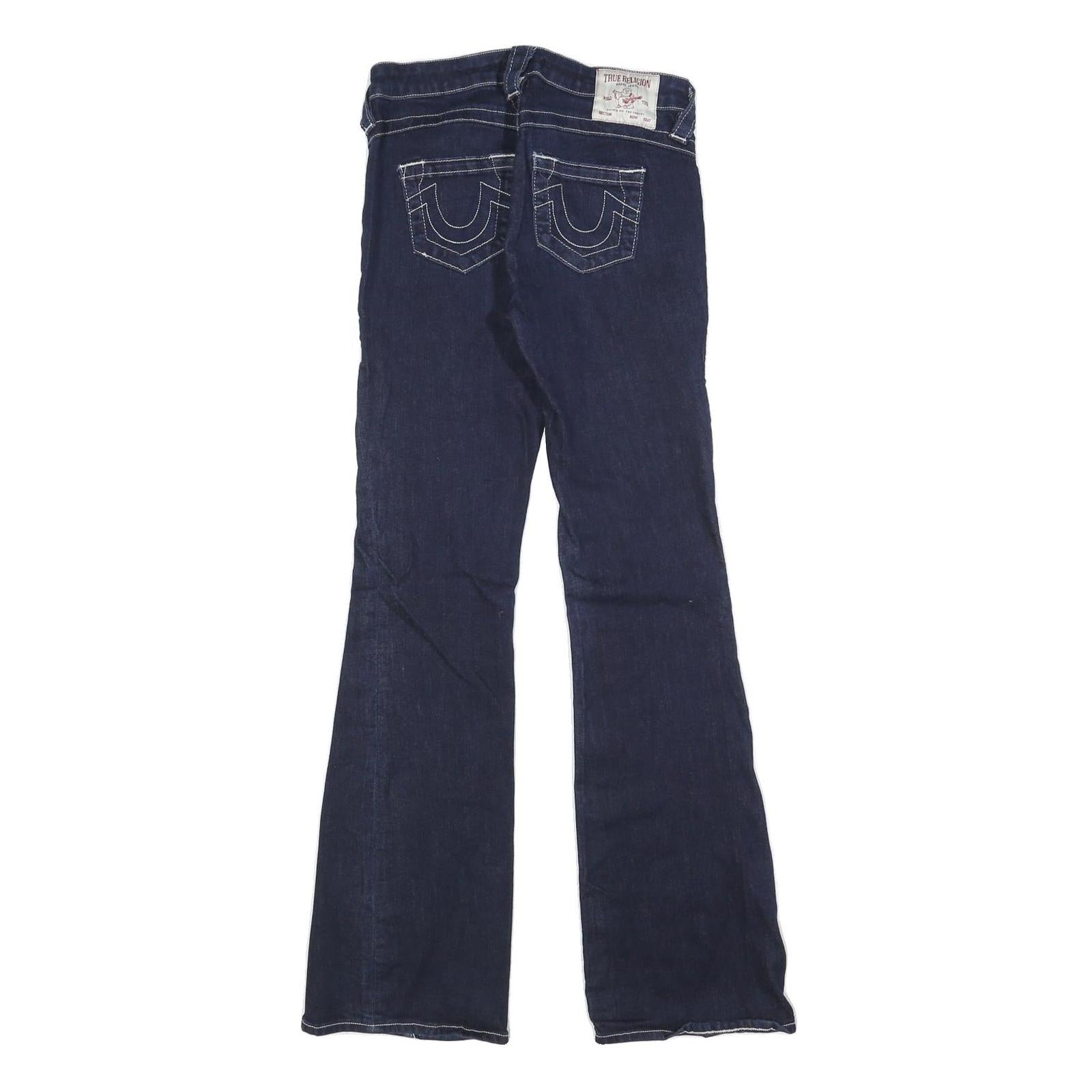 TRUE RELIGION Womens Denim Blue Regular Flared Cotton Blend W25 L32 Jeans